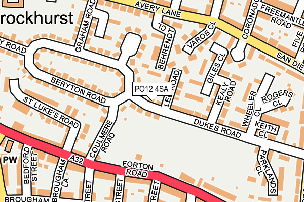 PO12 4SA map - OS OpenMap – Local (Ordnance Survey) PO12 4SA map - OS OpenMap – Local (Ordnance Survey)