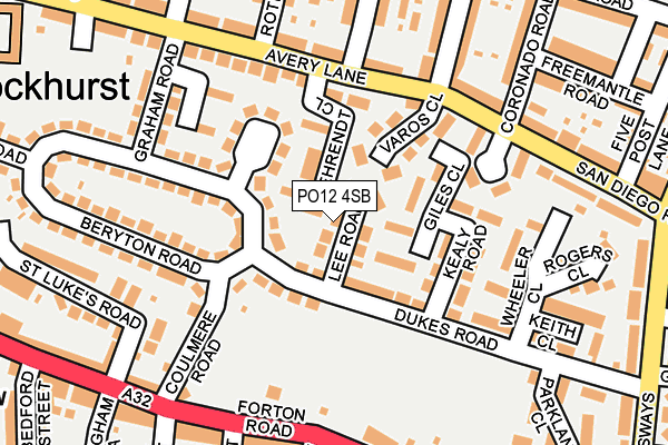 PO12 4SB map - OS OpenMap – Local (Ordnance Survey) PO12 4SB map - OS OpenMap – Local (Ordnance Survey)