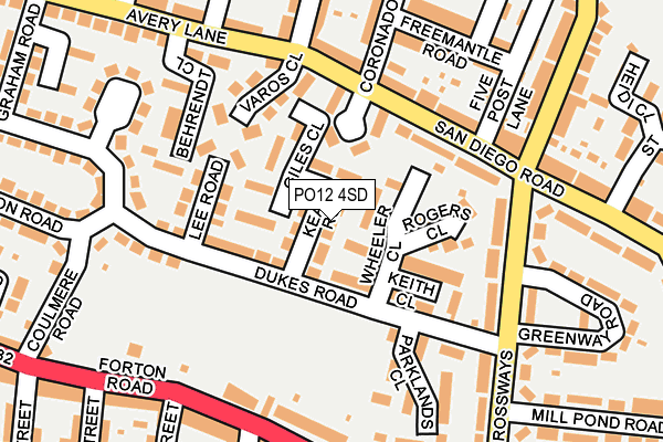 PO12 4SD map - OS OpenMap – Local (Ordnance Survey) PO12 4SD map - OS OpenMap – Local (Ordnance Survey)
