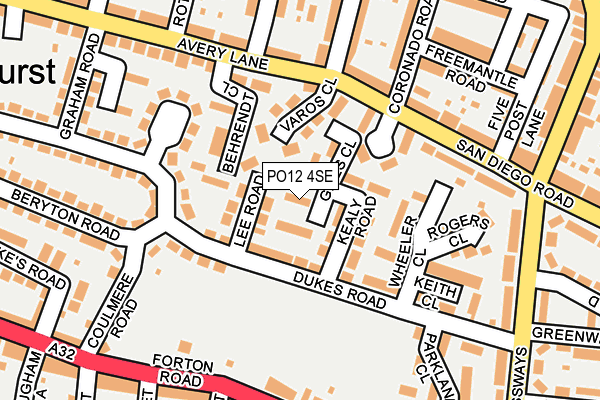PO12 4SE map - OS OpenMap – Local (Ordnance Survey) PO12 4SE map - OS OpenMap – Local (Ordnance Survey)