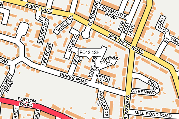 PO12 4SH map - OS OpenMap – Local (Ordnance Survey) PO12 4SH map - OS OpenMap – Local (Ordnance Survey)