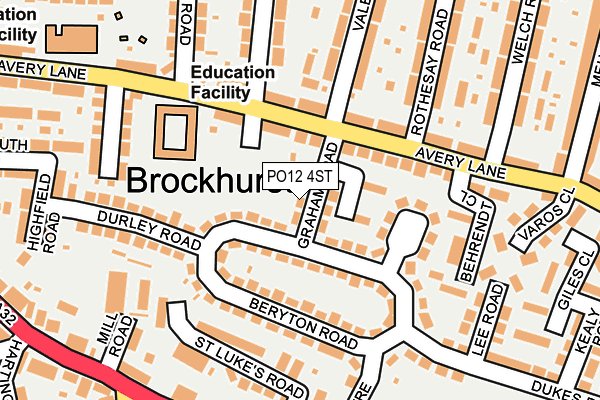 PO12 4ST map - OS OpenMap – Local (Ordnance Survey)