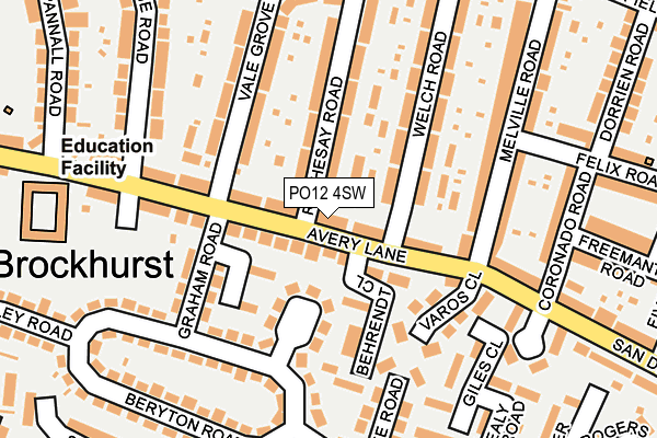 PO12 4SW map - OS OpenMap – Local (Ordnance Survey) PO12 4SW map - OS OpenMap – Local (Ordnance Survey)