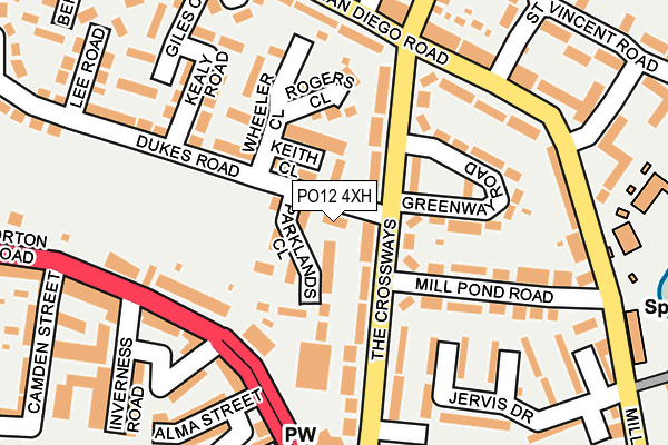 PO12 4XH map - OS OpenMap – Local (Ordnance Survey) PO12 4XH map - OS OpenMap – Local (Ordnance Survey)