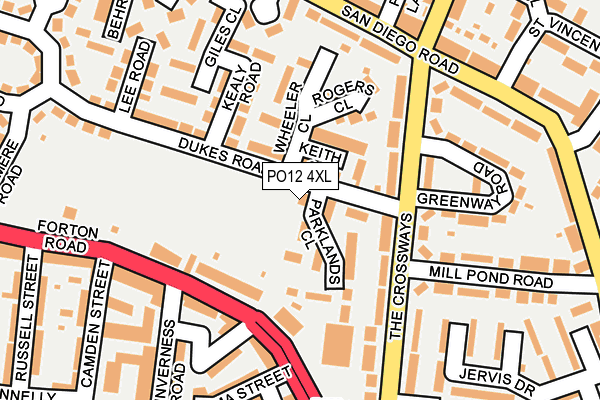PO12 4XL map - OS OpenMap – Local (Ordnance Survey) PO12 4XL map - OS OpenMap – Local (Ordnance Survey)