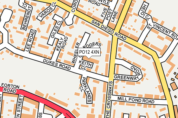 PO12 4XN map - OS OpenMap – Local (Ordnance Survey) PO12 4XN map - OS OpenMap – Local (Ordnance Survey)