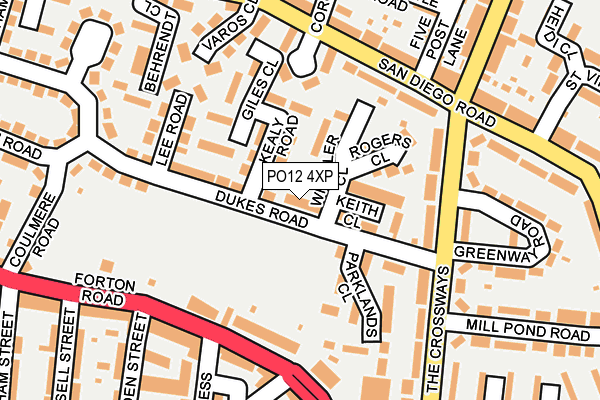 PO12 4XP map - OS OpenMap – Local (Ordnance Survey) PO12 4XP map - OS OpenMap – Local (Ordnance Survey)