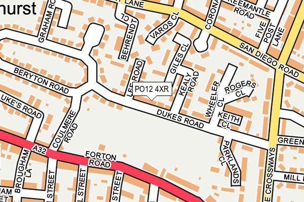 PO12 4XR map - OS OpenMap – Local (Ordnance Survey) PO12 4XR map - OS OpenMap – Local (Ordnance Survey)