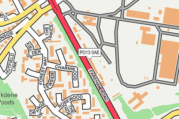 PO13 0AE map - OS OpenMap – Local (Ordnance Survey) PO13 0AE map - OS OpenMap – Local (Ordnance Survey)