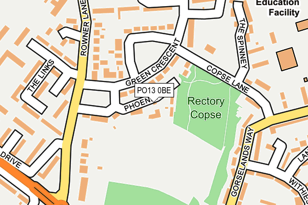 PO13 0BE map - OS OpenMap – Local (Ordnance Survey) PO13 0BE map - OS OpenMap – Local (Ordnance Survey)