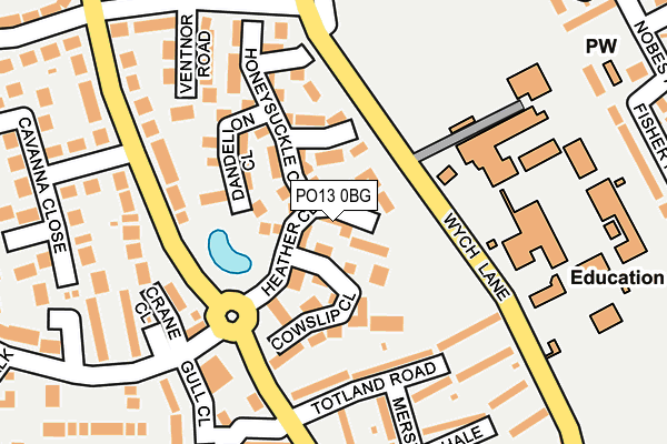 PO13 0BG map - OS OpenMap – Local (Ordnance Survey) PO13 0BG map - OS OpenMap – Local (Ordnance Survey)