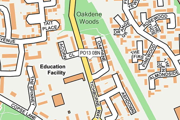 PO13 0BN map - OS OpenMap – Local (Ordnance Survey)