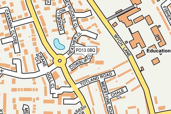 PO13 0BQ map - OS OpenMap – Local (Ordnance Survey) PO13 0BQ map - OS OpenMap – Local (Ordnance Survey)