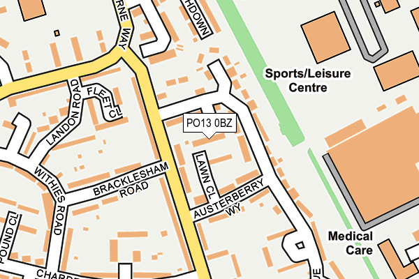 PO13 0BZ map - OS OpenMap – Local (Ordnance Survey)
