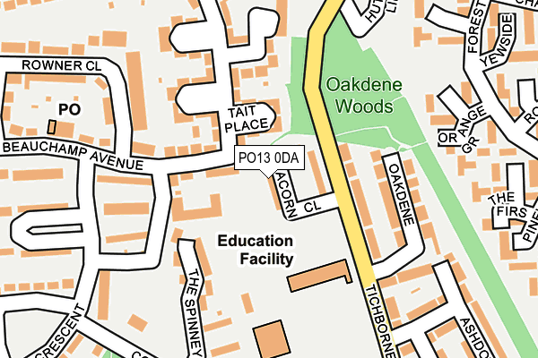 PO13 0DA map - OS OpenMap – Local (Ordnance Survey)