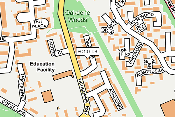 PO13 0DB map - OS OpenMap – Local (Ordnance Survey) PO13 0DB map - OS OpenMap – Local (Ordnance Survey)