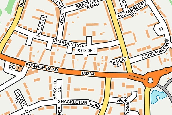 PO13 0ED map - OS OpenMap – Local (Ordnance Survey) PO13 0ED map - OS OpenMap – Local (Ordnance Survey)