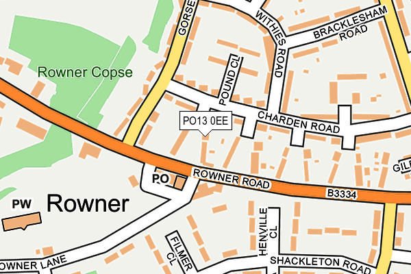 PO13 0EE map - OS OpenMap – Local (Ordnance Survey) PO13 0EE map - OS OpenMap – Local (Ordnance Survey)