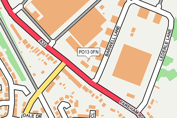 PO13 0FN map - OS OpenMap – Local (Ordnance Survey) PO13 0FN map - OS OpenMap – Local (Ordnance Survey)