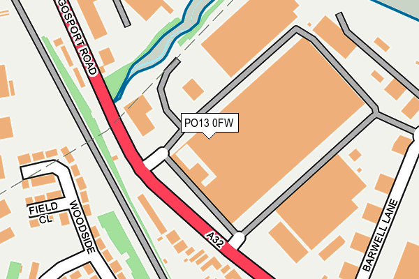PO13 0FW map - OS OpenMap – Local (Ordnance Survey) PO13 0FW map - OS OpenMap – Local (Ordnance Survey)