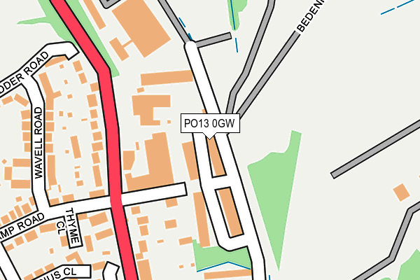 PO13 0GW map - OS OpenMap – Local (Ordnance Survey) PO13 0GW map - OS OpenMap – Local (Ordnance Survey)
