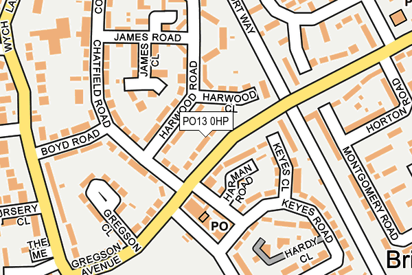 PO13 0HP map - OS OpenMap – Local (Ordnance Survey) PO13 0HP map - OS OpenMap – Local (Ordnance Survey)