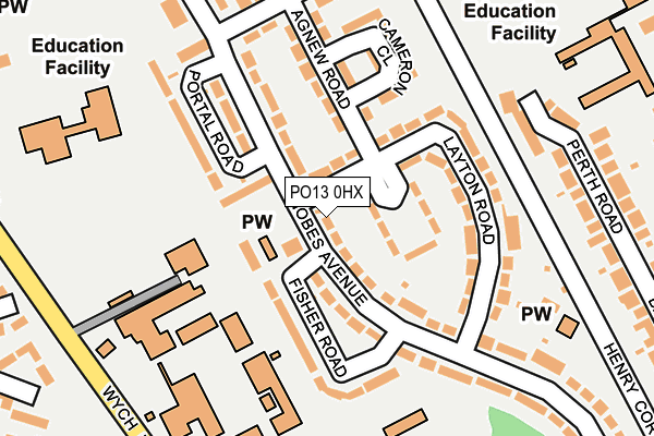PO13 0HX map - OS OpenMap – Local (Ordnance Survey) PO13 0HX map - OS OpenMap – Local (Ordnance Survey)