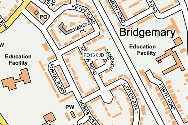 PO13 0JD map - OS OpenMap – Local (Ordnance Survey) PO13 0JD map - OS OpenMap – Local (Ordnance Survey)