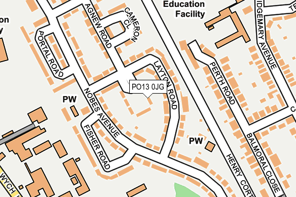 PO13 0JG map - OS OpenMap – Local (Ordnance Survey)