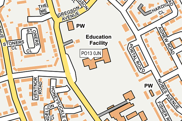 PO13 0JN map - OS OpenMap – Local (Ordnance Survey) PO13 0JN map - OS OpenMap – Local (Ordnance Survey)