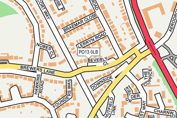 PO13 0LB map - OS OpenMap – Local (Ordnance Survey) PO13 0LB map - OS OpenMap – Local (Ordnance Survey)