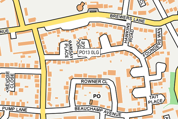 PO13 0LG map - OS OpenMap – Local (Ordnance Survey) PO13 0LG map - OS OpenMap – Local (Ordnance Survey)