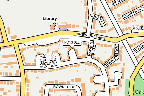 PO13 0LL map - OS OpenMap – Local (Ordnance Survey) PO13 0LL map - OS OpenMap – Local (Ordnance Survey)