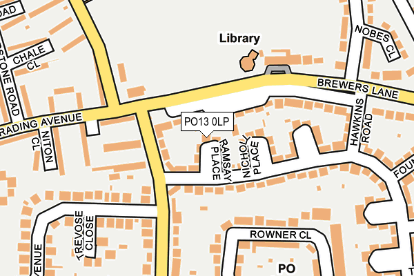PO13 0LP map - OS OpenMap – Local (Ordnance Survey) PO13 0LP map - OS OpenMap – Local (Ordnance Survey)
