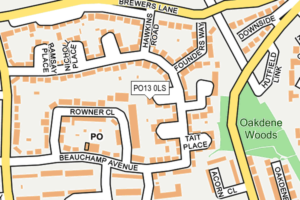 PO13 0LS map - OS OpenMap – Local (Ordnance Survey) PO13 0LS map - OS OpenMap – Local (Ordnance Survey)