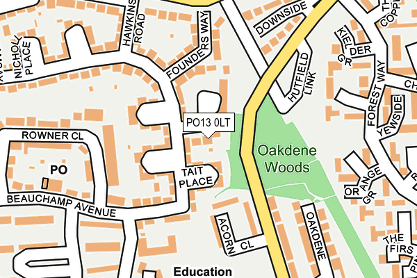 PO13 0LT map - OS OpenMap – Local (Ordnance Survey) PO13 0LT map - OS OpenMap – Local (Ordnance Survey)