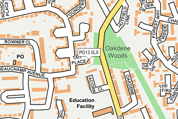 PO13 0LX map - OS OpenMap – Local (Ordnance Survey) PO13 0LX map - OS OpenMap – Local (Ordnance Survey)