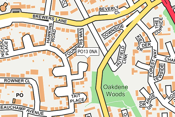 PO13 0NA map - OS OpenMap – Local (Ordnance Survey) PO13 0NA map - OS OpenMap – Local (Ordnance Survey)