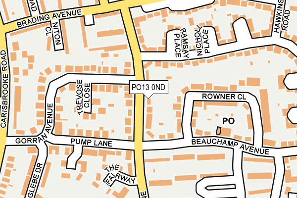 PO13 0ND map - OS OpenMap – Local (Ordnance Survey) PO13 0ND map - OS OpenMap – Local (Ordnance Survey)