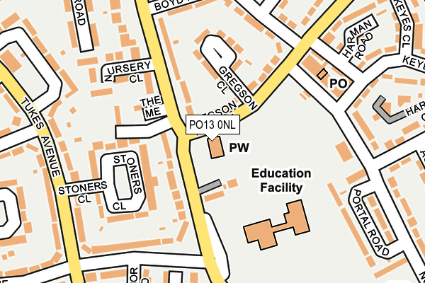 PO13 0NL map - OS OpenMap – Local (Ordnance Survey) PO13 0NL map - OS OpenMap – Local (Ordnance Survey)