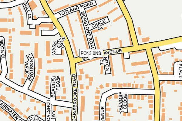 PO13 0NS map - OS OpenMap – Local (Ordnance Survey) PO13 0NS map - OS OpenMap – Local (Ordnance Survey)