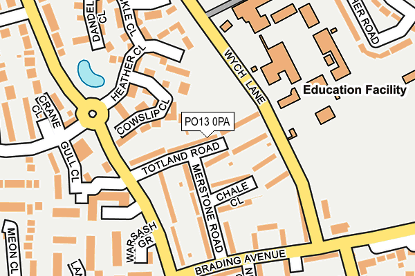 PO13 0PA map - OS OpenMap – Local (Ordnance Survey) PO13 0PA map - OS OpenMap – Local (Ordnance Survey)