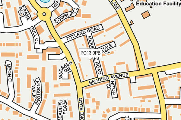 PO13 0PB map - OS OpenMap – Local (Ordnance Survey) PO13 0PB map - OS OpenMap – Local (Ordnance Survey)