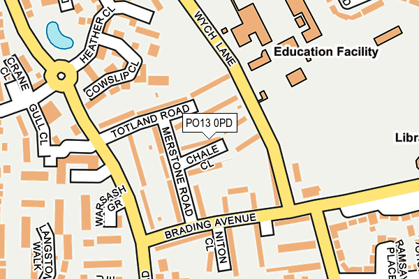 PO13 0PD map - OS OpenMap – Local (Ordnance Survey) PO13 0PD map - OS OpenMap – Local (Ordnance Survey)