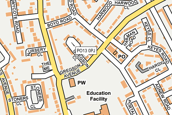 PO13 0PJ map - OS OpenMap – Local (Ordnance Survey) PO13 0PJ map - OS OpenMap – Local (Ordnance Survey)