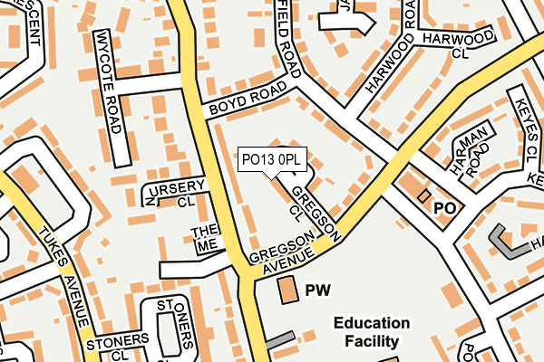 PO13 0PL map - OS OpenMap – Local (Ordnance Survey) PO13 0PL map - OS OpenMap – Local (Ordnance Survey)