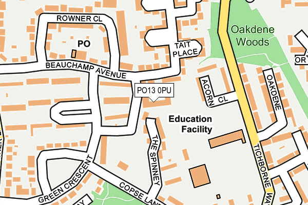 PO13 0PU map - OS OpenMap – Local (Ordnance Survey) PO13 0PU map - OS OpenMap – Local (Ordnance Survey)