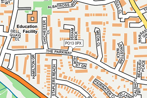 PO13 0PX map - OS OpenMap – Local (Ordnance Survey) PO13 0PX map - OS OpenMap – Local (Ordnance Survey)