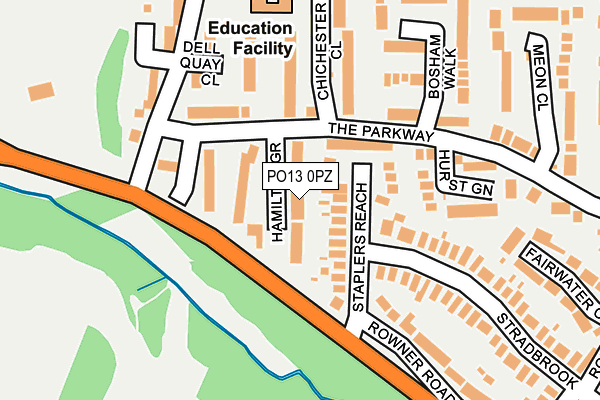 PO13 0PZ map - OS OpenMap – Local (Ordnance Survey) PO13 0PZ map - OS OpenMap – Local (Ordnance Survey)