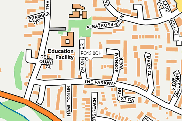 PO13 0QH map - OS OpenMap – Local (Ordnance Survey)